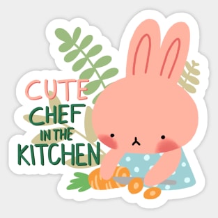 Cute Design “Cute Chef in the Kitchen” | Cute gifts | Kawaii Handmade Illustration | By Atelier Serakara Sticker